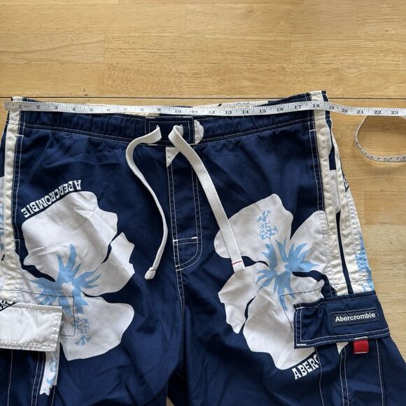 Abercrombie & Fitch Tugger Shorts Boardshorts Y2k 90s Baggy Trunks Drawstring L - Picture 9 of 12
